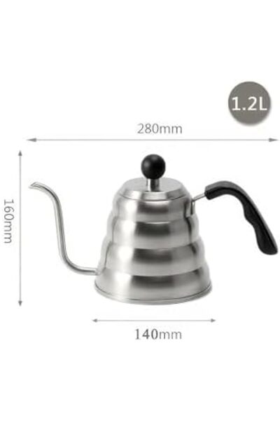 Yıldızan Adn Shop 1,2 L Steel Barista Filter Coffee Brewing Pot Drip Kettle C...