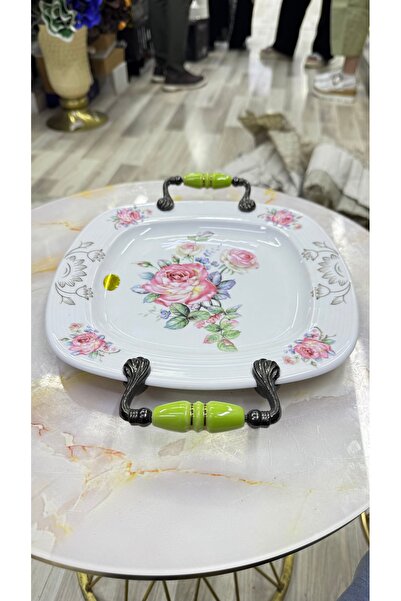Generic Brand Esterhomedecor Porcelain Presentation Plate with Handle