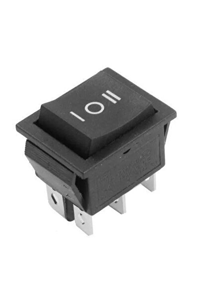 OEM Switch 6 poles 250V 15A 1 black button 3 positions ON-OFF-ON with retenti...