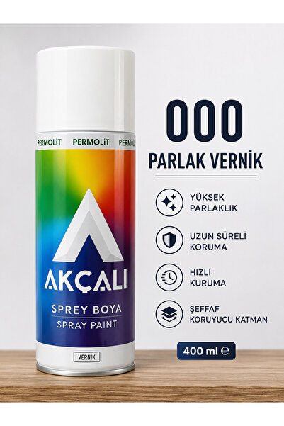 Akçalı 000 Parlak Vernik 400 ml Çok Yönlü Uygulama