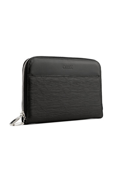 Orez Philip Unisex Genuine Leather Zip-Around Wallet with Multiple Card Slots...