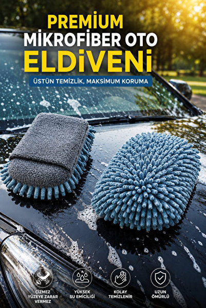 Nanotex ® Premium Mikrofiber Oto Yıkama Eldiveni Ekstra Süngerli Çizmez