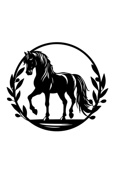 Amo-Stickers Стикер с конски портрет 40 см бял