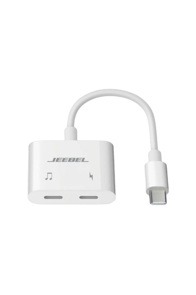 Jeebel JE-B349 USB-C Audio and Charging Adapter 2-in-1 with Dual USB-C Ports