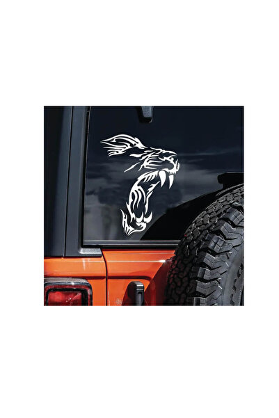 Amo-Stickers Стикер за кола  "Напукащ лъв " 45см Сребрист