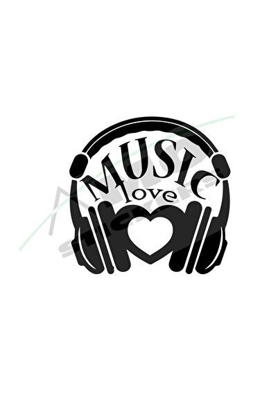 Amo-Stickers Стикер за кола Музика Любов 30см Зелен