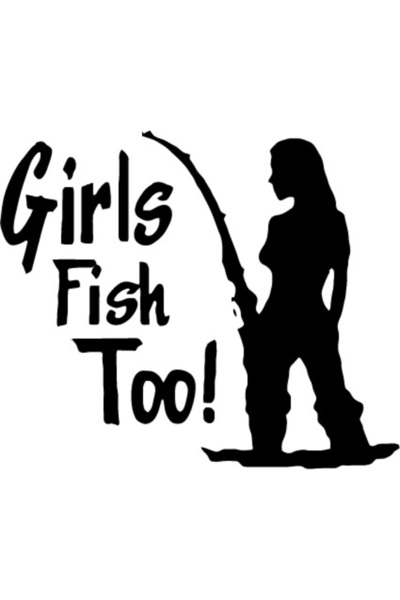 Amo-Stickers Sticker Auto Girls fish too 25cm Gri inchis