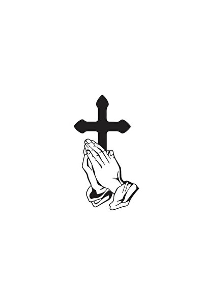 Amo-Stickers Молитвен стикер за кола 45см Сребърен