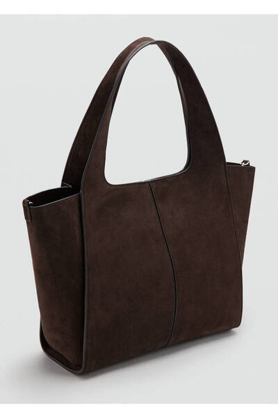 MANGO Woman Deri shopper çanta