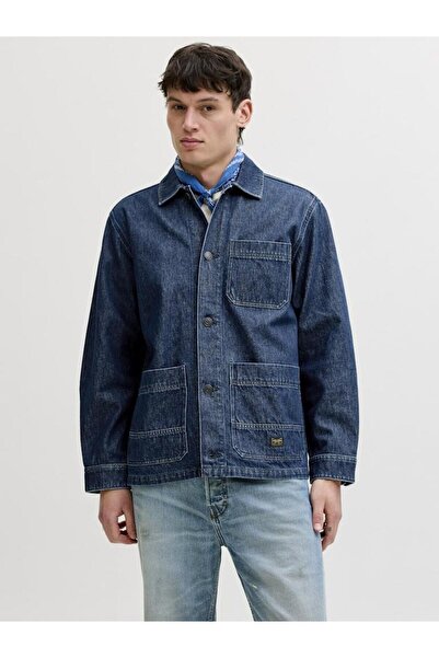 Jack & Jones Men's Blue Jprbluderry Dnm L/S Overshirt Styd Jean Jacket