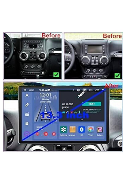 Carplayer شاشة أندرويد لسيارة جيب رانجلر مقاس 13 بوصة موديل 2011-2017 مع دعم ...