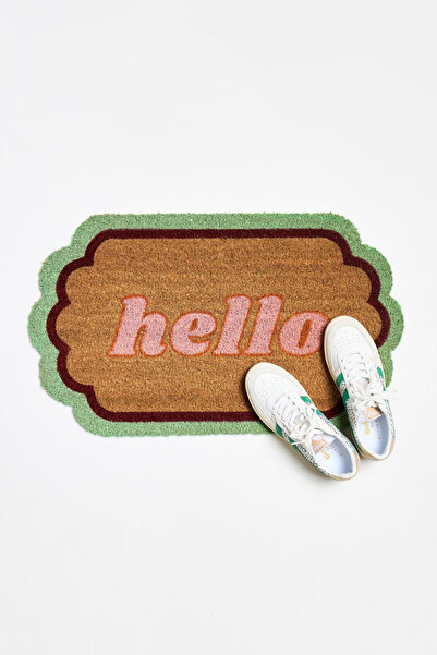 Chalevienne Hello Natural Coconut Fiber (Coir) Door Mat 45X75 cm