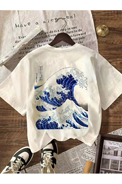 BOLDEN WEAR تي شيرت The Wave of Hokusai كبير الحجم