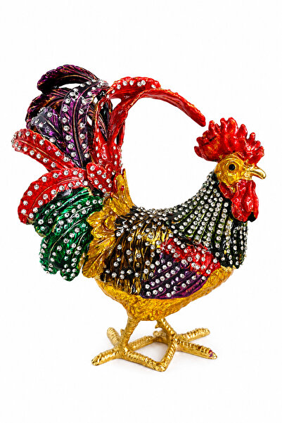 taru pasaj Kristal Taşlı Horoz Biblo Battal Boy 19x15 cm | Dekoratif Masaüstü...