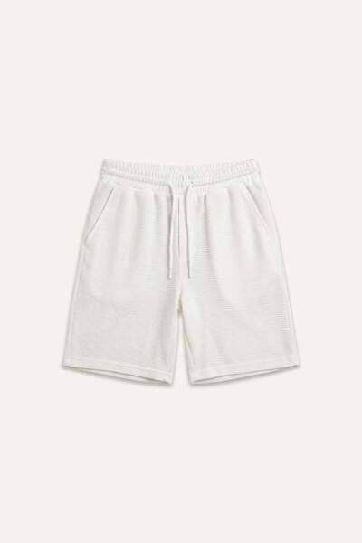 DeFacto Regular Fit Straight Leg Waffle Shorts I4844Ax26Sm