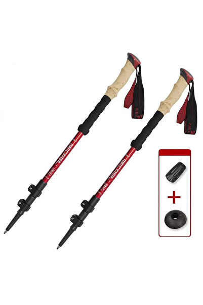 Choice4 2PCS Red 2PCS Trekking Poles Walking Sticks Alpenstock Telescopic Ult...
