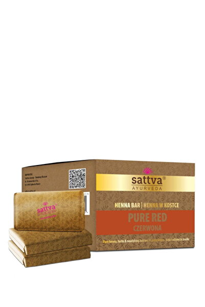 sattva Vopsea de Par Henna Rosu Pur cu Unt de Shea si Uleiuri Esentiale 3 x 80g