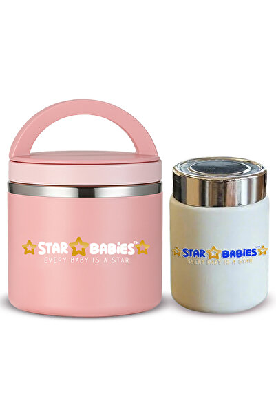 STAR BABiES - Set of 2 combo,Stainless Steel food jar with mini flask