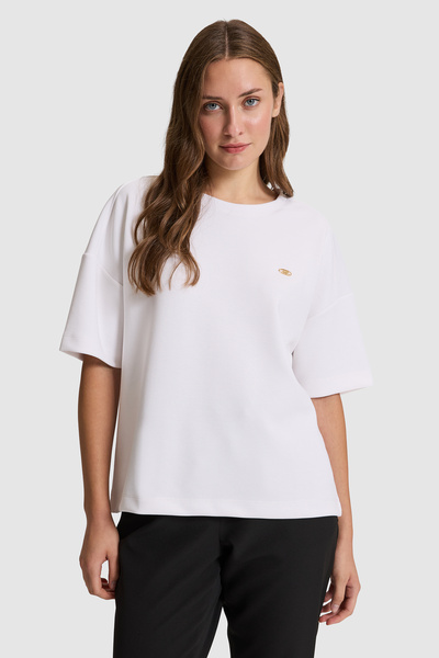 U.S. Polo Assn. Women's White Crew Neck T-Shirt 50322484-Vr013