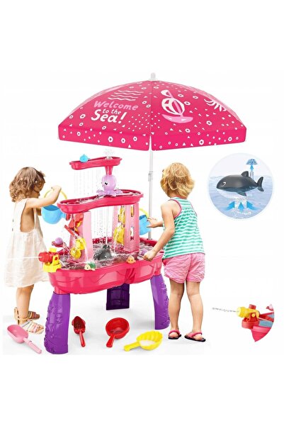 Matadi Set masa interactiva de apa/nisip 2in1 cu umbrela si cascada electrica...