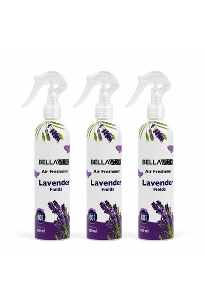BELLAVOIX Set 3 x Odorizant Cameră Lavender Fields, Spray, 400 ml, Parfum Lav...