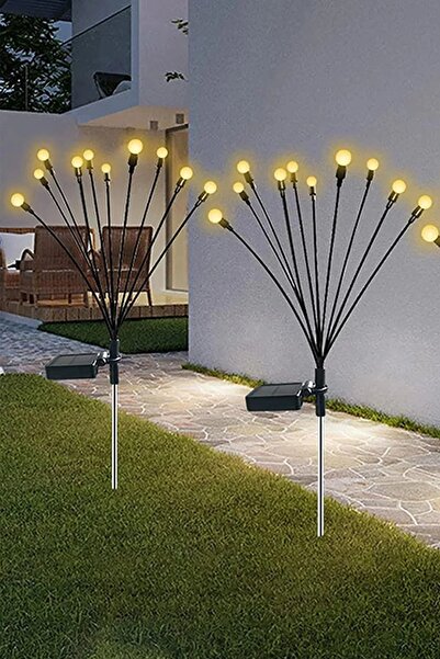 RMSGRUP 8 Ledli Solar Bahçe Işıkları Dış Mekan Peyzaj 3 Modlu Bahçe Çiti Güneş Enerjili Süs Lamba