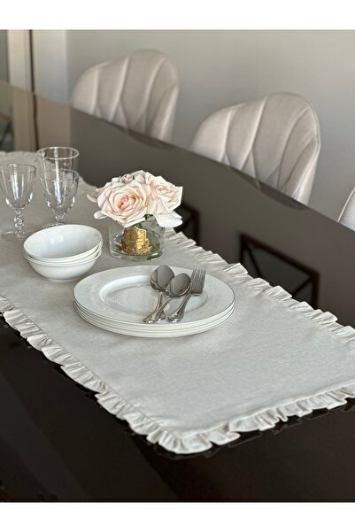 Lucien Home Keten Efektli Fırfırlı Runner