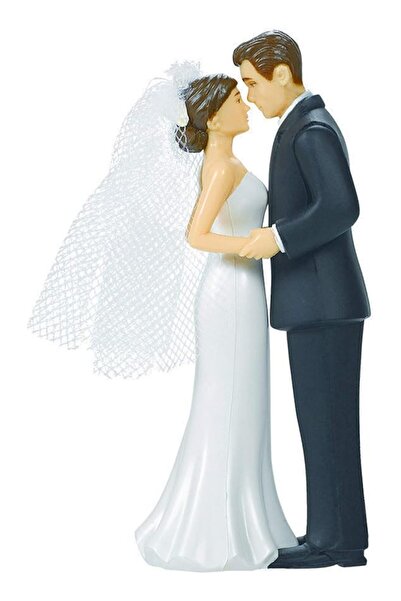 The Bros Elegant Blonde Bride Wedding Cake Topper Party Supply 4 1/2" 100004