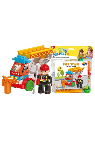ToyMarkt Δομικά Τουβλάκια Πυροσβέστη 14 τεμάχια. 3+ Ετών 22x19εκ. 95457