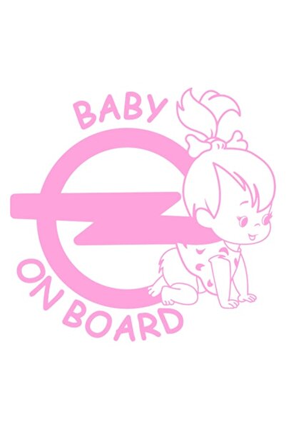 OEM Autocolant decorativ auto  "BEBE LA BORD ", Model Opel Girl, 15cm, Roz