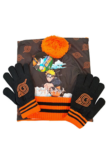 Pierrot Naruto Set: Snood, Caciula si Manusi, Multicolor, 26x7x28cm