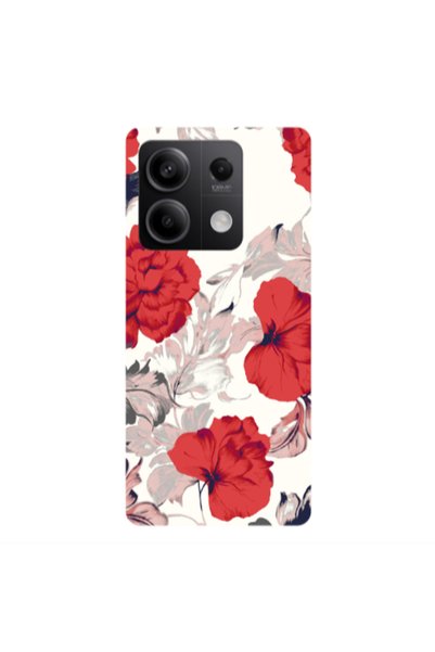 Other Xiaomi Redmi Note 13 5G Red Flowers Transparent Silicone TPU Θήκη