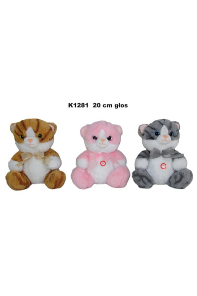 OEM Jucarie de plus Sun-Day K1281, pisica cu sunet, 20 cm, Multicolor