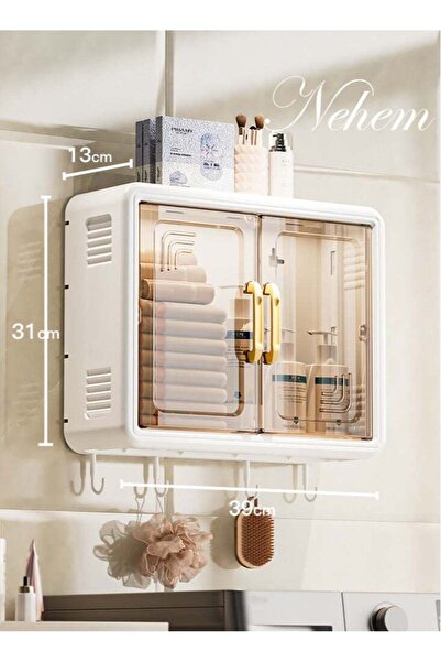nehem Large Capacity No Drilling Bathroom Storage Shelf Wall-Mounted Organize...