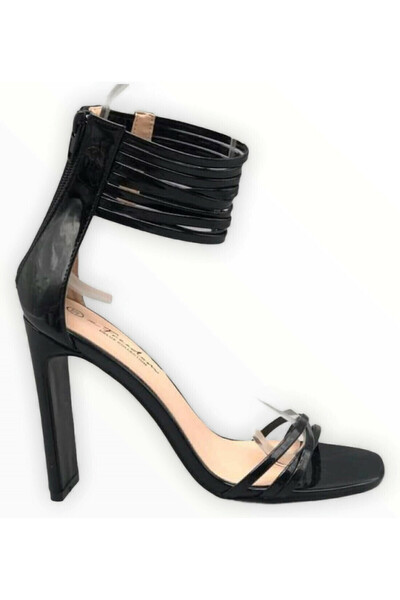 Woman's Fashion Γυναικεία Δερμάτινα Μοντέρνα Σανδάλια Μαύρα