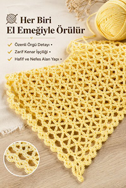 NEHOLİA Triangle Bandana Women's Yellow Hair Bandana Hair Accessory