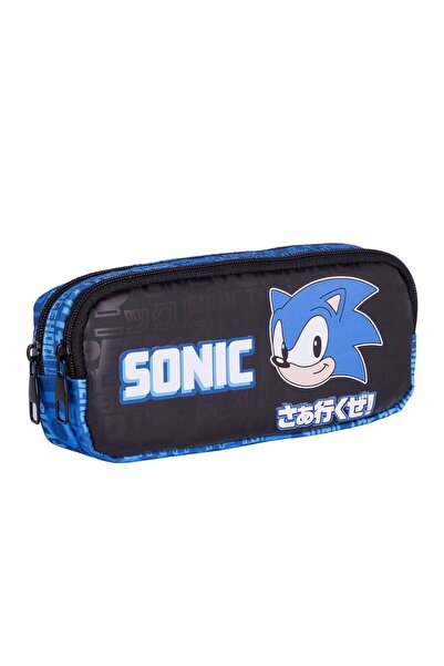 GENC DIJITAL BASKI Wiggle Sonic The Hedgehog مقلمة مدرسية بمقصورات مزدوجة للأ...