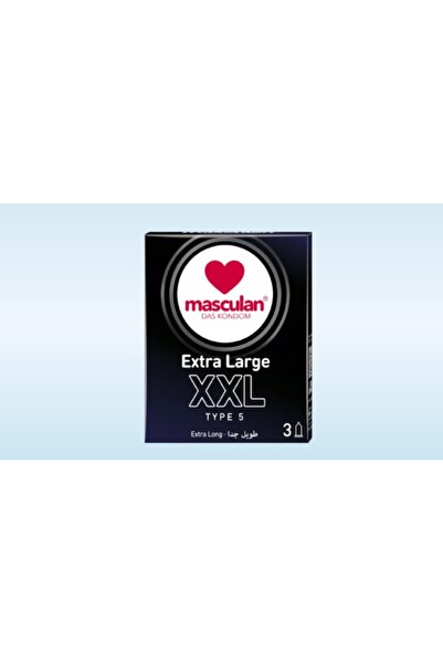 Masculan Black Condom Type 5, 3 Pieces, Size 2XL