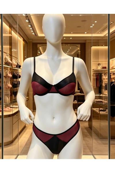kiari Naomi Micro Tulle Detailed Capless Underwire Lingerie Set