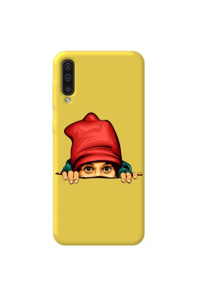 Other Samsung A70 Hidden Girl Yellow Colored Silicone TPU Θήκη