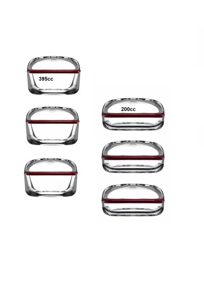 Empressco Red Lid Storage Container Set, 3-Piece, with Gaskets, Practical and...