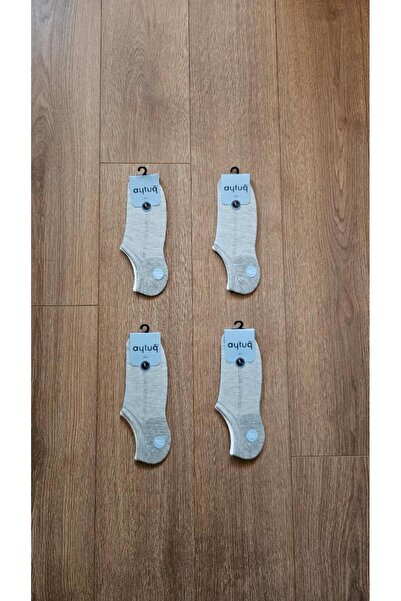 Aytuğ Summer Season 4 Pairs of Modal Men's Gray Melange Sneaker Socks - 13350-4