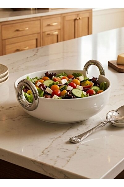 AROW Decorative Round Bowl White -24 cm Tkebt White