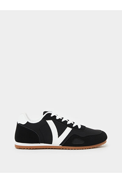 Styli Black Retro Lace-Up Sneakers