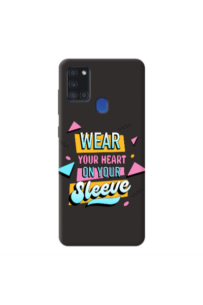 Other Samsung A21S Wear Your Heart Black Colored Silicone TPU Θήκη