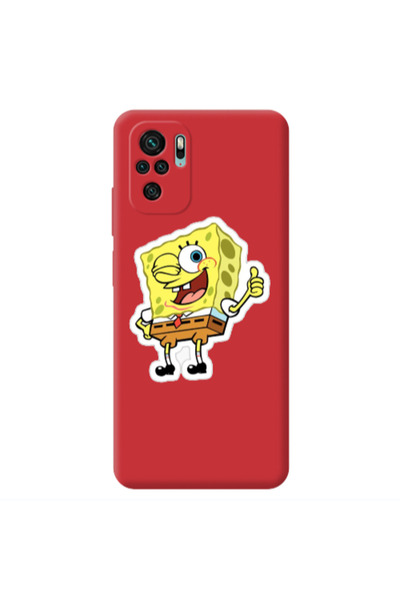 Other Xiaomi Redmi Note 10S spongebob2 Red Colored Silicone TPU Θήκη