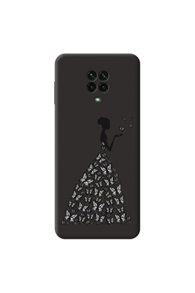 Other Xiaomi Redmi Note 9 Pro Butterfly Girl Black Colored Silicone TPU Θήκη