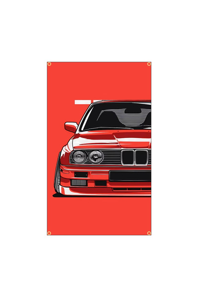 OEM Σημαία διακοσμητική E30 BMW flag Decor 60x90cm - Κόκκινο