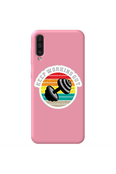 Other Samsung A70 Keep working out Pink Colored Silicone TPU Θήκη
