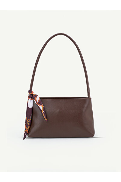 Nudia Women's Single Handle Bag with Fukar Detail and Zipper, Baguette Hand a...